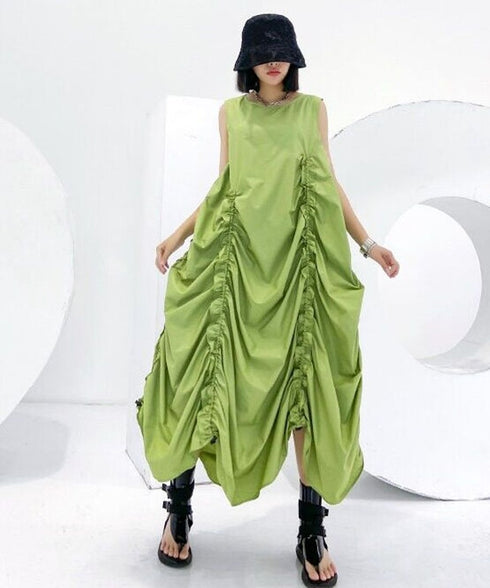 Ruched Balloon Silhouette Dress